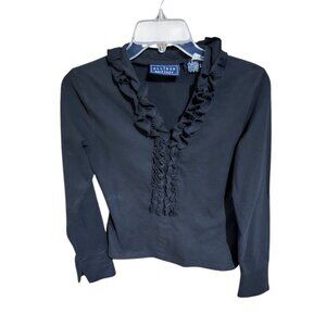Allison Bittney Ruffled Black Long Sleeve
